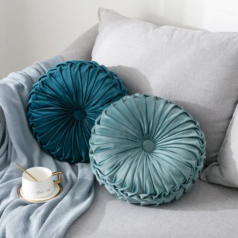 Round Filled Cushion,Velvet Cushions,Pleated Round Pillow, Scatter Cushion Home Decorative for Home Sofa Chair Bed Car Decor - Walmart.com - Walmart.com Round Floor Pillow, Round Throw Pillows, Couch Decor, Pumpkin Pillows, Round Cushion, Couch Cushions, Couch Throw Pillows, Round Pillow, Velvet Throw