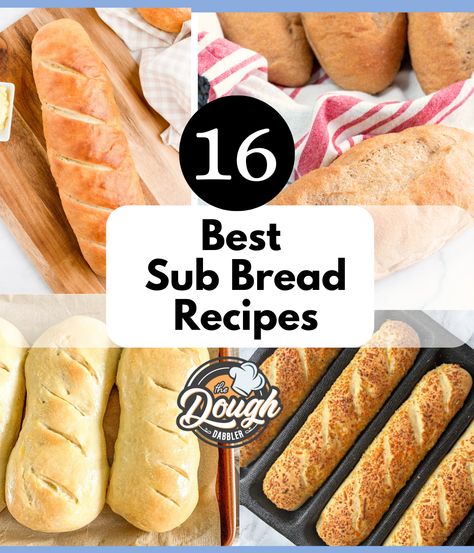 16 Better-Than-Subway Sub Bread Recipes - The Dough Dabbler Subway Sandwich Bread Recipe, Homemade Subway Bread, Sub Sandwich Bread Recipe, Sub Bread Recipe, Submarine Bread Recipe, Subway Recipes, Subway Bread Recipe, Best Roll Recipe, Steakhouse Bread