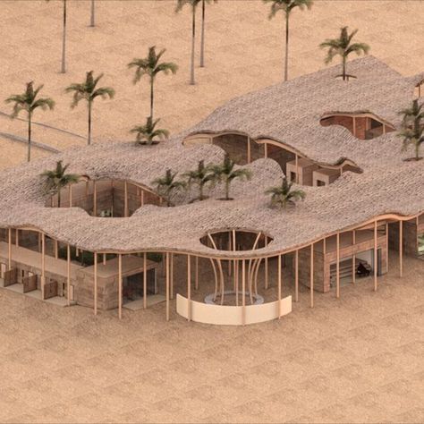 Cultural center of Marrakech, Morocco Cultural Center Architecture, Landscape Design Competition, Concept Models Architecture, Pavilion Architecture, Resort Architecture, Conceptual Architecture, Architecture Design Sketch, Architecture Building Design, Vernacular Architecture