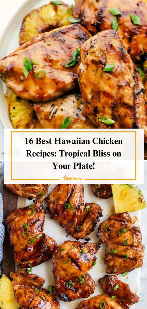 Bring tropical bliss to your plate with the 16 Best Hawaiian Chicken Recipes! From sweet and savory marinades to irresistible grilling ideas, every bite is a taste of paradise. 🍍🍗🌺 


#DishPulse #HawaiianChickenFeast #TropicalFlavors #RecipeInspiration #GrillingIdeas #FoodieFaves #IslandCuisine Hawaiian Chicken Bites, Tropical Chicken Recipes, Hawaiian Recipes Authentic Luau Party, Hawaiian Dishes Parties, Moana Recipes, Tropical Meals, Authentic Hawaiian Food Recipes, Hawaiian Food Recipes, Luau Recipes