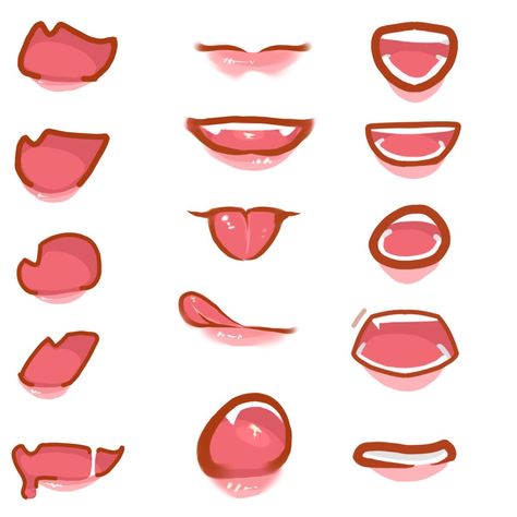 Mouth Drawing Reference Gacha, Gacha Life Reference, Gacha Mouth Props, Gacha Mouth Reference, Gacha Custom Mouth, Drawing Base Mouth, Gacha Mouths Base, Gacha Mouth Drawing, Mouth Base Drawing