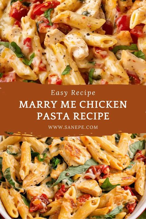 Chicken And Pasta For Two, Marry Me Chicken Penne Pasta, Marry Me Chicken And Pasta Recipe, Mary Me Chicken Recipes, Chicken Margherita Pasta, Chicken With Bowtie Pasta Recipes, Baked Chicken For Pasta, Chicken Over Pasta Recipes, Easy Healthy Chicken Pasta