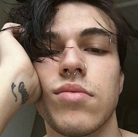 Masculine Piercings, Gender Aesthetic, Bull Nose Piercing, Nose Piercing Stud Diamond, Girls With Nose Piercing, Guys With Nose Piercings, Nose Piercing Tips, Nose Piercing Care, Small Nose Piercing