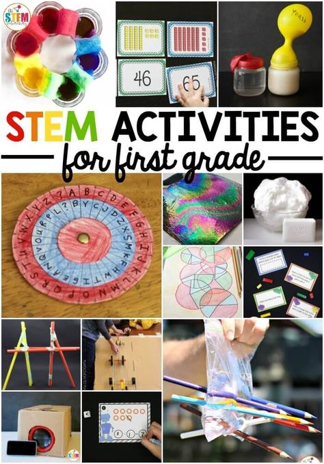 Awesome STEM activities for first grade. Tons of ideas for STEM centers, science projects and math games. And they're all just right for first graders! Stem Activities Kindergarten, Physical Science Activities, Activities For First Grade, Stem Centers, Stem Activities Preschool, Elementary Stem Activities, Stem Classes, 1st Grade Activities, Stem Elementary