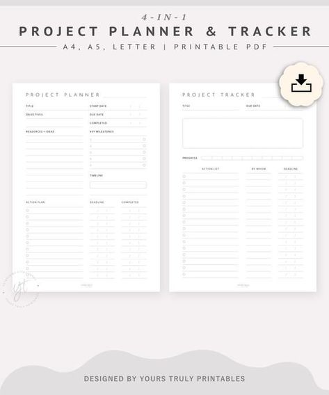 Project Management Tool | Plan, Track, & Manage Projects | Free Printable & Digital #Project_Planner_Template #Project_Planner_Printable #Project_Timeline #Goodnotes_Template Project Planner Template, Project Timeline, Project Planner Printable, Goodnotes Template, Project Management Templates, Planner Tracker, Life Binder, Project Planning, Business Basics