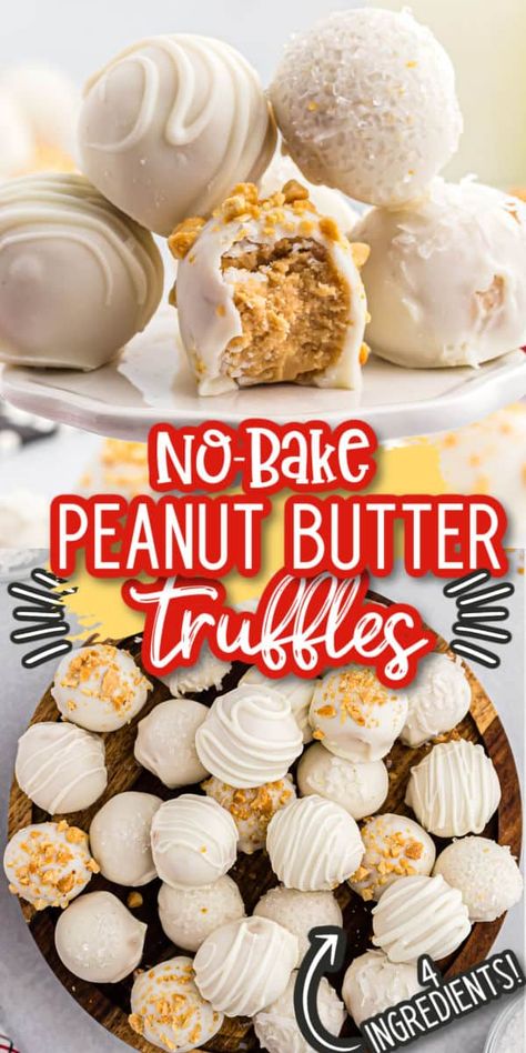 Candy Dip, Cake Pucks, No Bake Truffles, Truffle Recipe Easy, Easy Truffles, Christmas Truffles, Dessert Truffles, Peanut Butter Truffles, White Chocolate Truffles