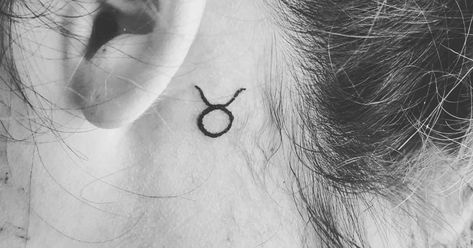 Taurus Ear Tattoo, Taurus Tattoo Behind Ear, Tattoo 2022, Taurus Tattoo, Tattoo Behind Ear, Taurus Tattoos, Petite Tattoos, Ear Tattoo, Behind Ear Tattoo