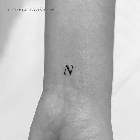 N Uppercase Serif Letter Temporary Tattoo - Set of 3 Fonts for tattoos #fontsfortattoos tattoo #tattoo tattoos #tattoos fonts #fonts font #font 9.443 Red Ink Tattoo Words, Letter N Tattoo, Roman Numeral Tattoo Font, Spine Tattoo Quotes, Tattoo Word Fonts, N Tattoo, Fonts For Tattoos, Tattoos Fonts, Tramp Stamp Tattoos