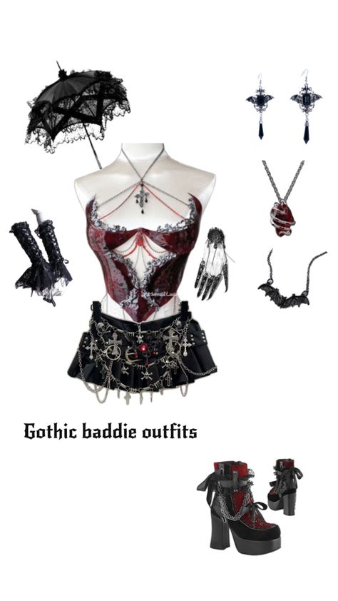 Gothic baddie outfits Gothic Grunge Outfits, Gothic Baddie, Gothic Outfit Ideas, Gothic Outfit, Outfit Ideas Black, Guys Fashion Casual, Black Wedding Gowns, Preformance Outfits, Baddie Outfits Ideas