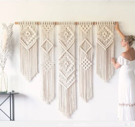 Geometric Macrame, Etsy Macrame, Art Macramé, Macrame Wall Hanging Tutorial, Macrame Headboard, Macrame Wall Hangings, Macrame Tapestry, Bohemian Wall Hanging, Macrame Wall Hanging Patterns