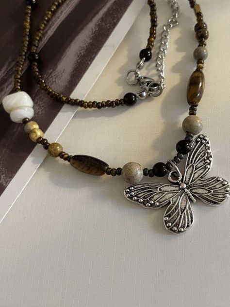 2023 Buy Vintage Beads Stone Butterfly Necklace under US$8 in Necklaces Online Store. Free Shipping with US$69+. Check reviews and buy it today. Style: Casual/Street/Y2K/Vintage/Sweet/Punk/Fairy Grunge Pattern Type: Geometric/Butterfly Material: Alloy, Stone, Beads #y2k #retro #aesthetic #90s #90sfashion #fairy #grunge #grungefashion #backtoschool #backtoschooloutfits #firstdayofschooloutfit #streetstyle #outfits #ootd #trendyoutfits #fashionista #casualoutfits #butterfly #cottagecore Patchwork, Punk Fairy, Butterfly Necklace Silver, Grunge Pattern, Geometric Butterfly, Street Y2k, Grunge Jewelry, Earthy Jewelry, Indie Jewelry