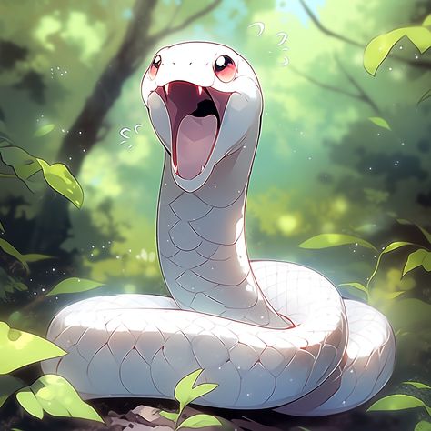 Latest Image Showcase managed by ThetaCursed, License: CC BY-NC 4.0 Dnd Serpent, Fantasy Snake Art, Snake Humanoid, White Snake Art, Snake Familiar, Cute Snake Art, Snake Pfp, Snake Oc, Snake Anime