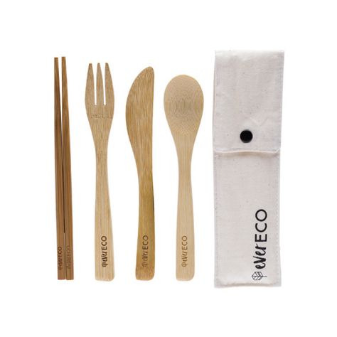 Ever Eco Bamboo Cutlery Set With Chopsticks In Organic Cotton Pouch Soap Berries, Bamboo Cutlery, Natural Nail Care, Disposable Cutlery, Plastic Cutlery, Toothbrush Toothpaste, Cutlery Sets, Beauty Lipstick, Forks And Spoons