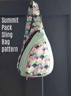 Sew your own sling backpack. This backpack sewing pattern makes a great one shoulder crossbody backpack that is comfy to wear or carry. There are so many zipper pockets that there is a special space for everything you want to carry in this crossbody bag. Sewing pattern for a backpack. Crossbody bag sewing pattern. #SewABag #BagSewingPattern #SewABackpack #BackpackSewingPattern Sling Bag Pattern, Backpack Pattern Sewing, Backpack Sewing, Modern Bag, Sew Ins, Backpack Pattern, Bag Patterns To Sew, Purse Patterns, Sewing Gifts