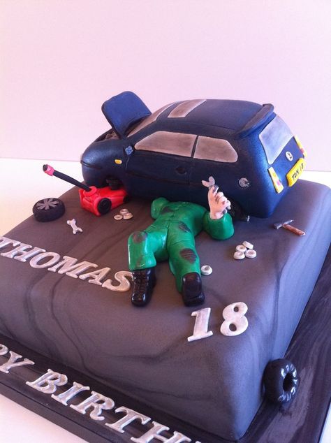 Car Mechanic Cake, Mechanics Birthday Cake, Mechanic Cake, Car Cakes For Men, Mechanics Birthday, Car Cakes, Cars Birthday Cake, Dad Birthday Cakes, Elegant Birthday Cakes