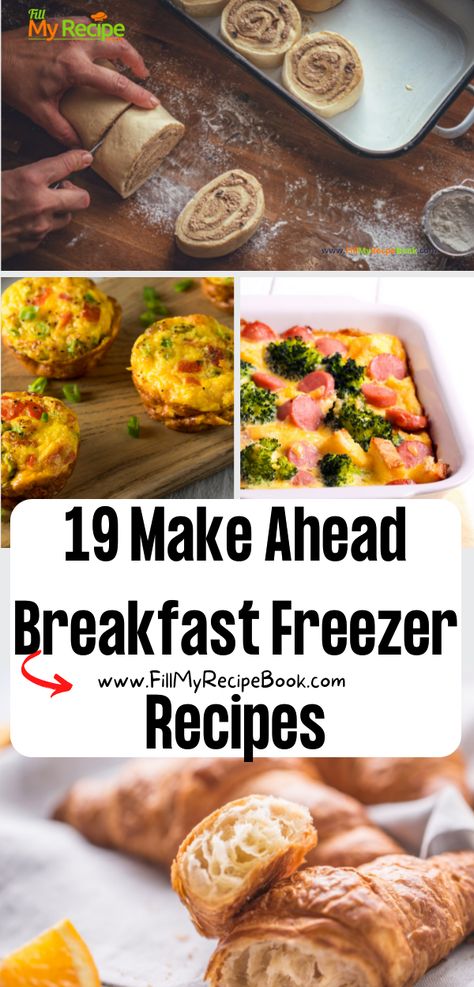 19 Make Ahead Breakfast Freezer Recipes ideas. Easy casserole meals and other that can be frozen and baked or warmed up in the morning. Breakfast Ideas You Can Freeze, Frozen Breakfast Ideas Make Ahead, Make Ahead Freezer Meals Breakfast, Breakfast Recipes That Can Be Frozen, Breakfast Prep Freezer, Breakfast That Can Be Frozen, Egg Recipes Freezable, Frozen Eggs Breakfast, Breakfast Casseroles That Can Be Frozen