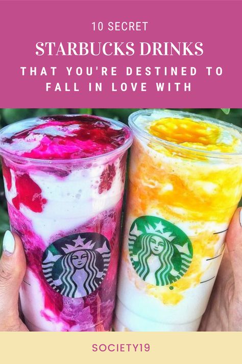 10 Secret Starbucks Drinks That You Are Destined To Fall In Love With - Society19 Non Coffee Starbucks Drinks, Starbucks Teas Drinks, Starbucks Strawberry Acai Refresher, Vanilla Bean Frappe, Copycat Starbucks Drinks, Strawberry Acai Refresher, Starbucks Tea, Secret Starbucks Recipes, Starbucks Strawberry