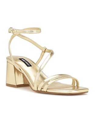 Gold Sandals - Macy's Hoco Heels, Gold Block Heels, Basket Vintage, Ankle Strap Block Heel, Short Heels, Prom Heels, Strappy Dress, Block Heel Sandals, Shoe Inspo