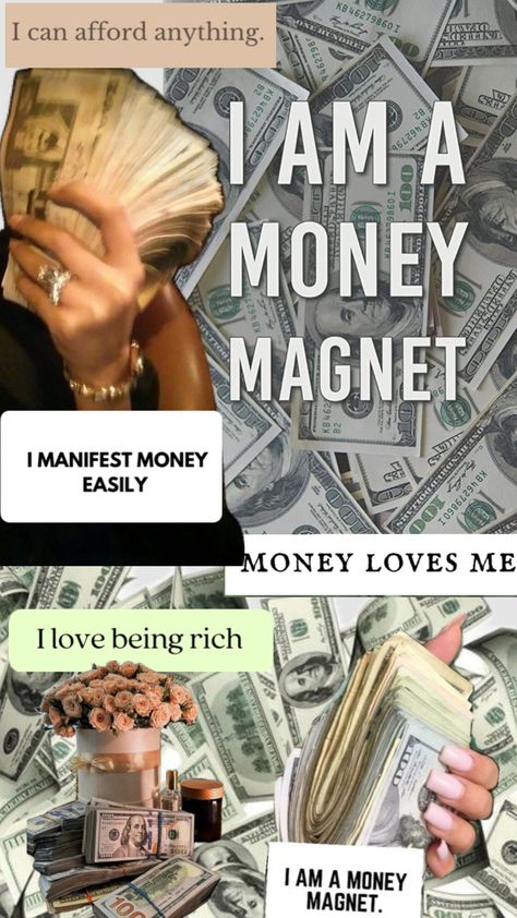 I Am A Money Magnet, Manifesting Vision Board, Step Into Your Power, Money Vision Board, Affirmation Board, Positive Energy Quotes, Divine Feminine Spirituality, Vision Board Goals, Dream Vision Board