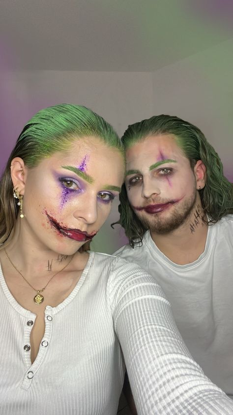 # Joker Halloween, Joker Makeup, Couple Halloween, Couple Halloween Costumes, Halloween Makeup, Bedroom Ideas, Makeup Artist, Dress Up, Instagram Photos