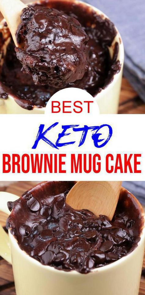 YUMMY Keto Mug Cake Recipes. Easy keto recipes for most AMAZING brownie in a mug. Microwave 90 second cake in a mug.Great idea low carb - ketogenic diet simple ingredient #chocolate brownie mug cake recipe.Made w/ delicious chocolate -healthy clean eating recipe.Gluten free,sugar free baking-cooking. Fathead dough brownie. Keto desserts idea, keto snacks or sweet treat.Great keto beginners recipe or advanced low carb diet recipe.Perfect summer desserts, healthy clean eating. #snacks #easyrecipe Mug Cake Recipes Easy, Chocolate Brownie Mug Cake, Brownie Mug Cake, Brownie Mug, Mug Brownie Recipes, Low Carb Mug Cakes, Mug Cake Recipes, Clean Eating Recipe, Keto Chocolate Mug Cake