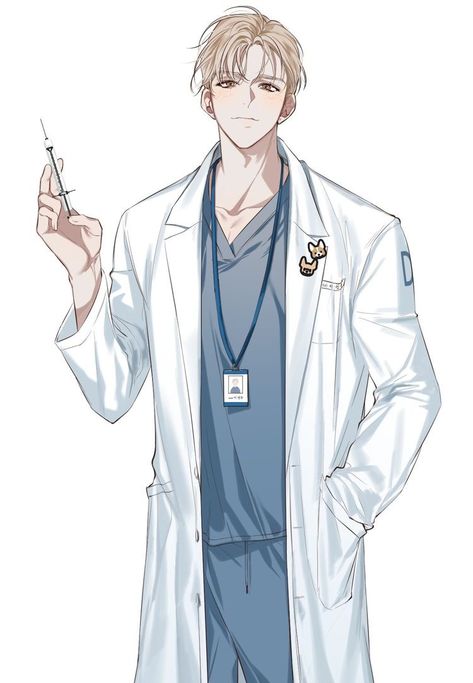 Male Nurse Character Design, Anime Doctor Drawing, Nurse Drawing, Boy Body, Doctor Drawing, Nurse Art, Boy Drawing, Drawings Of Friends, Handmade Notebook