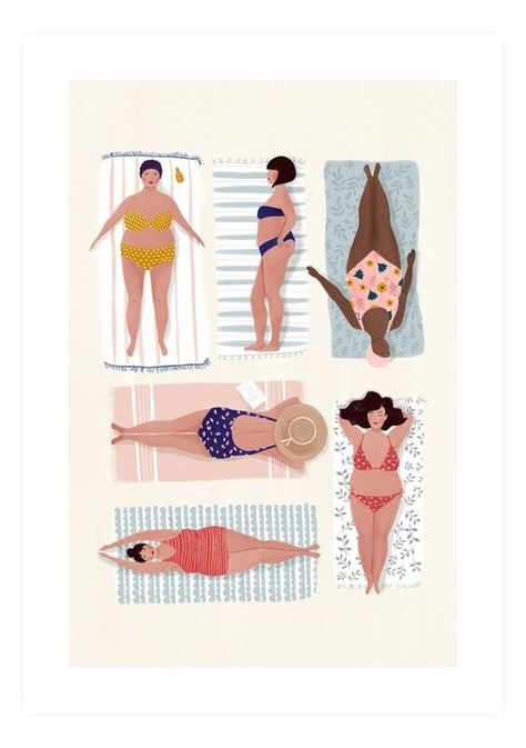 Maja Tomljanovic, Summer Somewhere, Cuadros Diy, Beach Goddess, Beach Illustration, Summer Poster, Wall Art Etsy, Beach Print, Mini Art