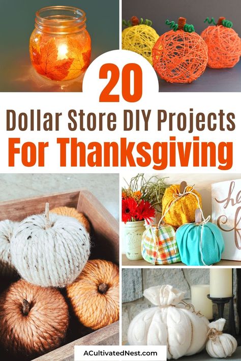 Dollar Store Hacks Fall Decor, Thanksgiving Crafts Dollar Tree, Thanksgiving Projects For Adults, Diy Thanksgiving Crafts For Adults, Fall Crafts For High School Students, Thanksgiving Decorations Crafts, Quick Thanksgiving Crafts, Thanksgiving Decorations For Home Diy, Thanksgiving Homemade Decorations