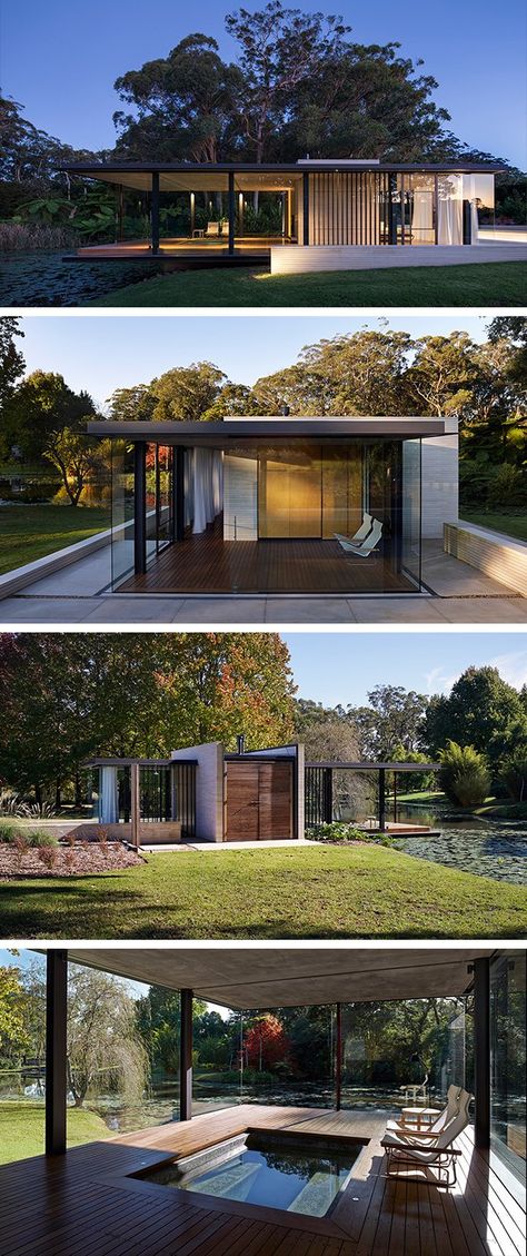 Wirra Willa Pavilion by Matthew Woodward Architecture in Somersby, Australia Pavilion House, Pavilion Plans, Glass Pavilion, Landscape Architecture Drawing, Pavilion Architecture, Architecture Presentation Board, Pavilion Design, Layout Architecture, House Landscape