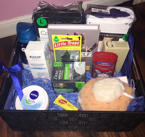 Boyfriend Hygiene Basket, Bf Basket Gift 1 Year, Small Gift Basket Ideas For Boyfriend, Care Basket For Boyfriend For Men, Goody Basket For Boyfriend, Boyfriend Self Care Basket, Self Care Basket For Boyfriend, Get Better Basket For Boyfriend, Men’s Self Care Basket