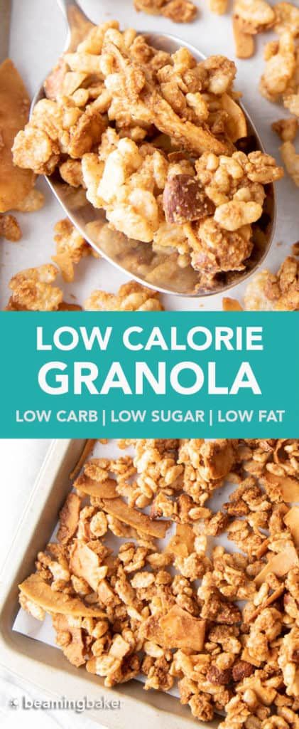 Low Calorie Granola Recipe, Low Calorie Granola, Granola Calories, Low Sugar Granola, Low Carb Granola, Low Fat Snacks, Low Fat Low Carb, Low Calorie Breakfast, Baking Powder Uses