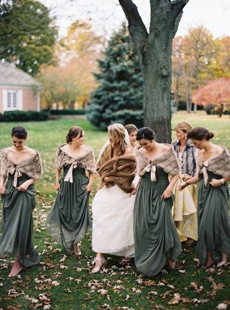 olive green bridesmaid dresses #wedding #weddings #weddingcolors #greenweddings #rar Fall Bridesmaids Dresses, Olive Green Bridesmaid Dresses, Winter Wedding Bridesmaids, Nordic Wedding, Olive Green Weddings, Enchanted Woodland, Weddings Dresses, The Wedding, Fall Tones