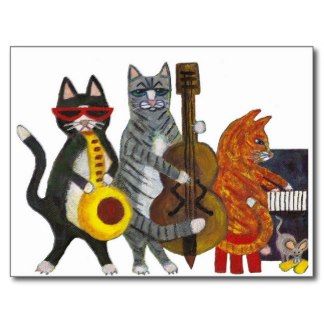 Jazz Cat Trio Piano Jazz Aesthetic, Silly Cat Gif, Xmas Paintings, Jazz Cat, Cat Shower Curtain, Cat Crying, Cats Playing, Ninja Cats, Cat Background