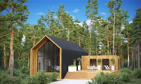 Solid Wood panels house kits (CLT) | EcoHouseMart Clt House, Panel House, Scandinavian Cabin, Prefab Cabins, Wood House, Timber House, Wood Panels, Cabin In The Woods, Modern Cabin