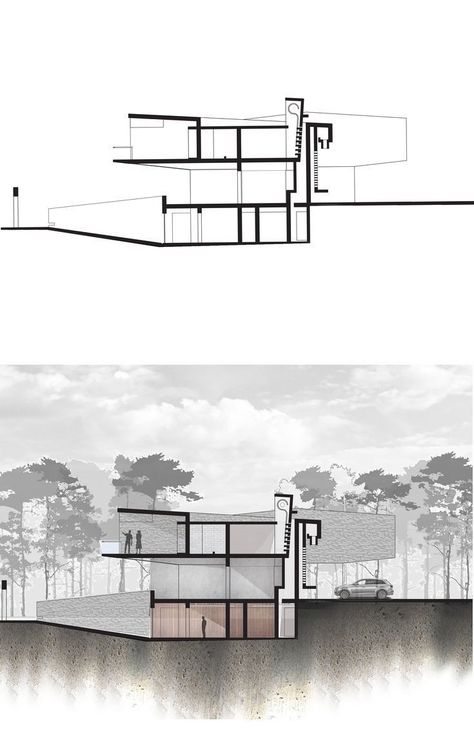 Section Rendering, Portfolio D'architecture, Collage Architecture, Poster Architecture, Le Corbusier Architecture, Architecture Drawing Presentation, Photoshop Rendering, Architecture Drawing Plan, Architecture Presentation Board