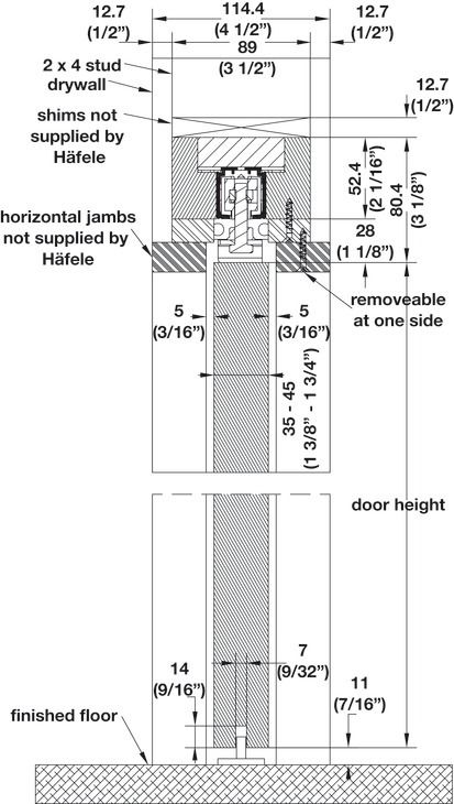 Pocket Door Frame Set, Slido - in the Häfele America Shop Pocket Door Detail, Wood Pocket Door, Pocket Sliding Door, Internal Door Frames, Moveable Wall, Pocket Door Frame, Sliding Pocket Doors, Aspen Wood, Door Detail