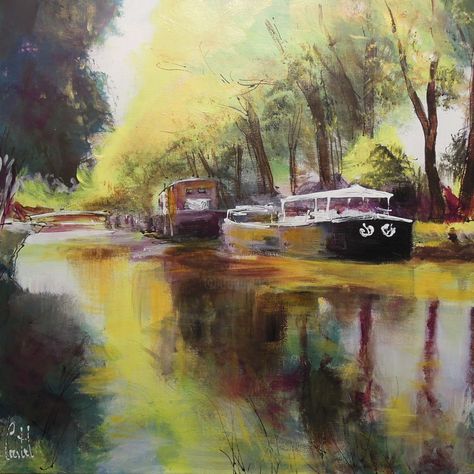 Canal Du Midi, Toulouse, Art Original, Les Oeuvres, Boats, D Art, Oeuvre D'art, Projects To Try, France