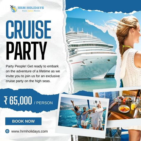 🌊✨ Cruise Party Adventure with HRM Holidays! ✨🌊 Party People! Get ready to embark on the adventure of a lifetime as we invite you to join us for an exclusive cruise party on the high seas! Indulge in luxurious amenities, breathtaking ocean views, and unforgettable moments. Price: ₹65,000 per person Don't miss out on this extraordinary experience! Book your spot now! Contact us: 📞 +91 9137700003 📧 Info@hrmholidays.com 🌐 hrmholidays.com 📱 WhatsApp: +919137700003 #CruiseParty #HRMHolidays ... Cruise Party, Party People, Ocean Views, Ocean View, This Is Us, Holidays, In This Moment, Books, Quick Saves