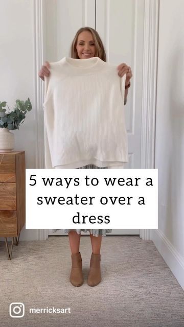 Sweater With Dress, Sweater Over Dress, Dress Layering, Hiking Hairstyles, Pullovers Outfit, Mode Tips, Sweater Dress Outfit, Hiking Aesthetic, Summer Dresses For Wedding Guest