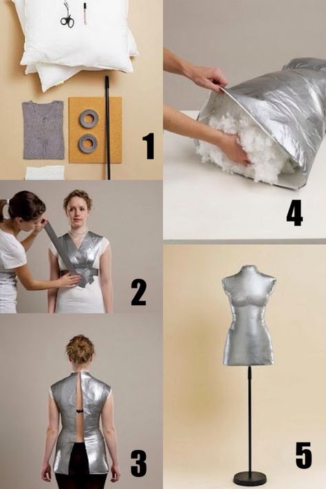 How to make your own dress form Dress Form Diy How To Make, Dressform Diy How To Make, How To Make Manequim, How To Make A Maniquin, How To Make A Mannequin, How To Make A Dress Form, Diy Mannequin Form, Diy Mannequin Stand, Maniquin Dress Display