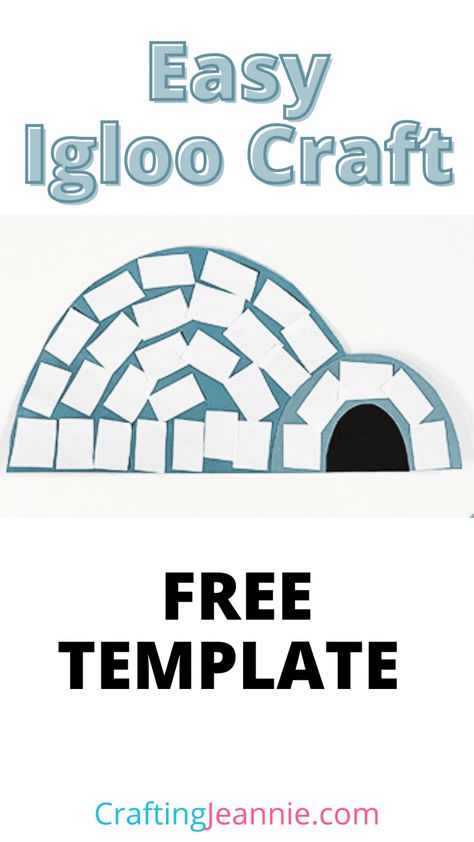 Make this easy Igloo craft for preschool. It's the perfect winter craft for kids. Use the FREE Igloo Template to make enough for classroom in minutes. It's perfect for Preschool, Kindergarten and Daycare! Artic Animals Crafts For Toddlers, Igloo Template, Hibernation Preschool Crafts, Polar Bears Preschool, Hibernation Preschool Activities, January Projects, Polar Animals Preschool, Winter Animals Preschool, Igloo Craft