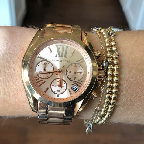 Michael Kors Watch, Chunky Gold Watch, Gold Michael Kors Watch, Michael Kors Accessories, Stylish Jewelry, Gold Watch, Accessories Watches, The Face, Silver Gold