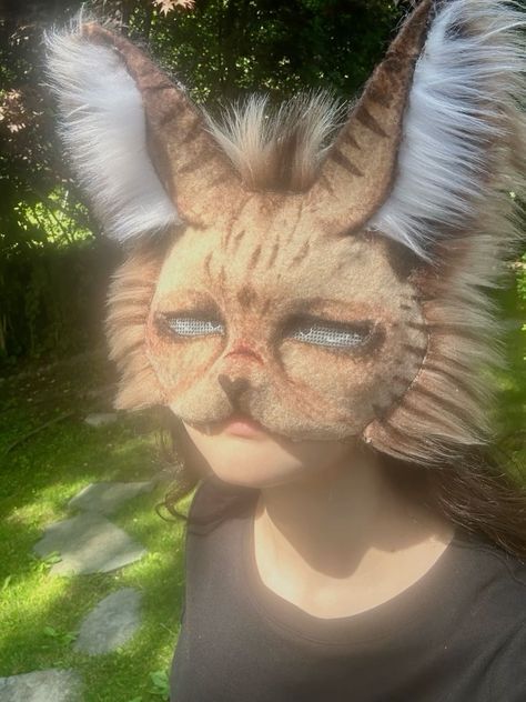 Norwegian Forest Cat Therian Mask, Cat Therian Mask Idea, Therian Gear Ideas, Animal Mask Ideas, Deer Therian Mask, Therian Room Ideas, Therian Cat Mask Ideas, Therian Mask Idea, Mask Ideas Therian