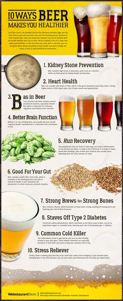 10 Ways Beer Makes You Healthier Beer Infographic, Beer Benefits, Beer Facts, Different Types Of Beer, Beer Types, Beer Guide, Types Of Beer, Specialty Beer, Brewing Recipes