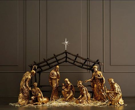 There's something truly special about nativity scene displays this time of year. Here are over 20 ideas for bringing this essence of Christmas to life in your home. Nativity Display Ideas, Nativity Set Display Ideas, Nativity Scene Display, Winter Leaves, Spirit Of Christmas, Michael Aram, The Nativity, Meaning Of Christmas, True Meaning Of Christmas