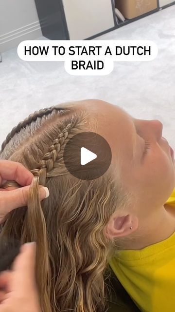 How to start a Dutch Braid. I know a lot of you have commented asking how to begin a Dutch Braid so I have found the original video that ... | Instagram Double Dutch Braids Tutorial, Easy French Braid, Two Dutch Braids, Dutch Braid Tutorial, French Braids Tutorial, Braids Step By Step, Lace Braids, Double Dutch Braid, Dutch Braid Hairstyles