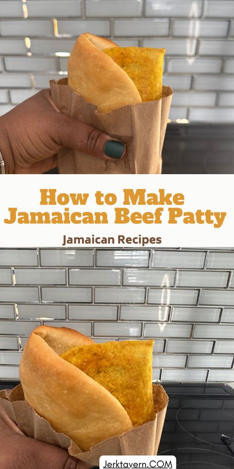 How to make Jamaican Beef Patties Meat Patty Recipe, Jamaican Cabbage, Jamaican Recipe, Foreign Recipes, Beef Patties Recipes, Jamaican Curry Chicken, Jamaican Beef Patties, Jamaican Patty, Yellow Exterior