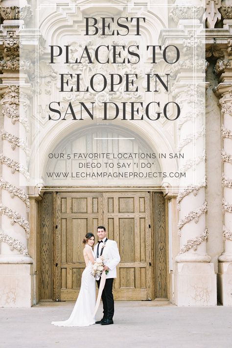 Planning an Elopement in San Diego, here are our Top 5 Places to elope! Be sure to check out our New Elopement Flower Packages, we're offering an bouquet and matching boutonniere for our couples to elope with. #sandiegoelopement #wheretoelopeinsandiego #elopmentflowers #elopeinsandiego #elopinginsandiego #sandiegoelopementflowers #sandiegoweddingflorist #elopementbouquet Planning An Elopement, Romantic Colors Palette, Best Places To Elope, Places To Elope, Park Photography, California Elopement, Romantic Colors, Wedding Flower Inspiration, Balboa Park