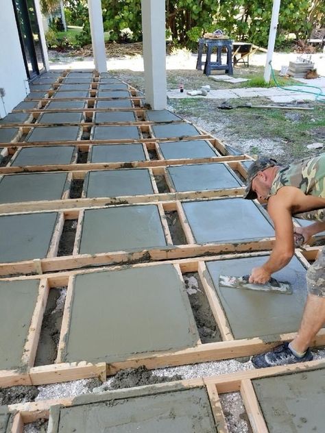 Concrete Walkway, Diy Cushions, Patio Garden Design, Front Yard Landscaping Simple, Front House Landscaping, Concrete Design, Concrete Patio, House Landscape, Pallet Ideas