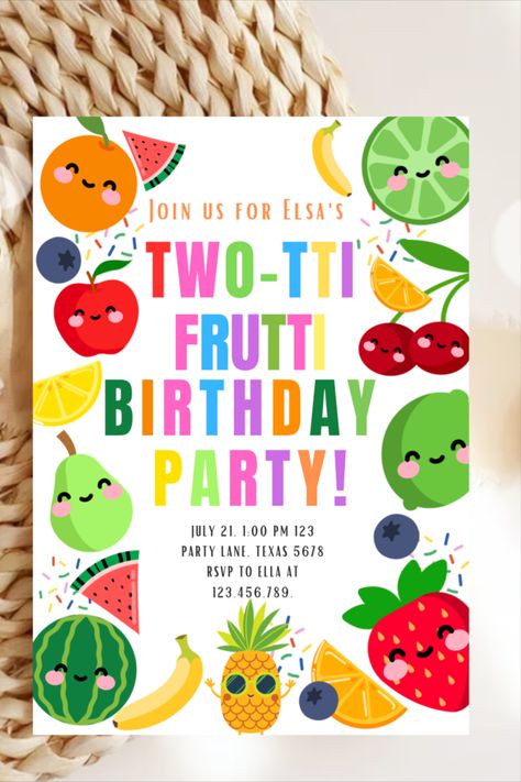 Editable Two-tti Frutti 2nd Birthday Invitation Twotti Frutti Party Fruit Tropical Summer Download Printable Template Digital Fruiti Party
Twotti Frutti
Twotti Frutti Party
Twotti Frutti Invite
Boy Birthday Party
Girl Birthday Party
Girl Twotti Frutti
Boy Twotti Frutti
Tutti Frutti Party
Tutti Frutti
Tutti Frutti Invite
Frutti Party Invite
Fruit party
Fruit Birthday party Twotti Fruity Party Invitation, Twotti Fruity Party, 2nd Birthday Invite, Twotti Fruity, Tutti Frutti Party, Party Fruit, Fruit Birthday Party, Birthday Party Girl, Fruit Birthday